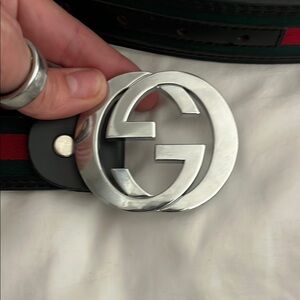 Gucci Black and Red Belt Bag with Iconic Design